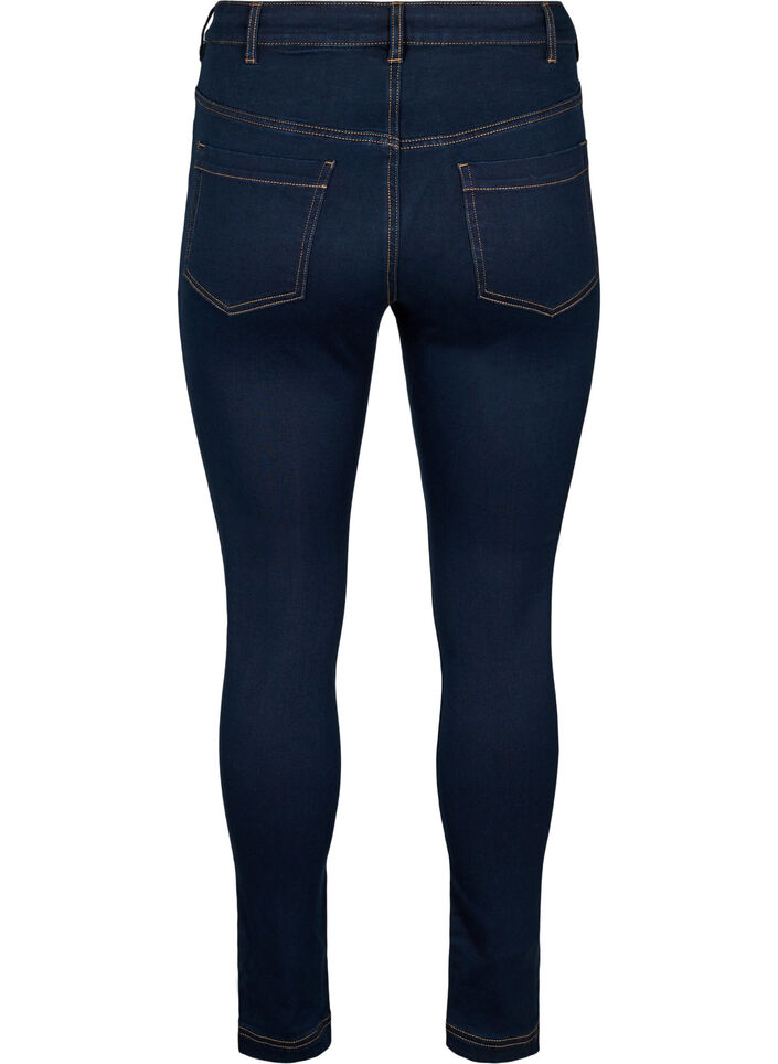 Super slim Amy jeans med hög midja, Unwashed, Packshot image number 1