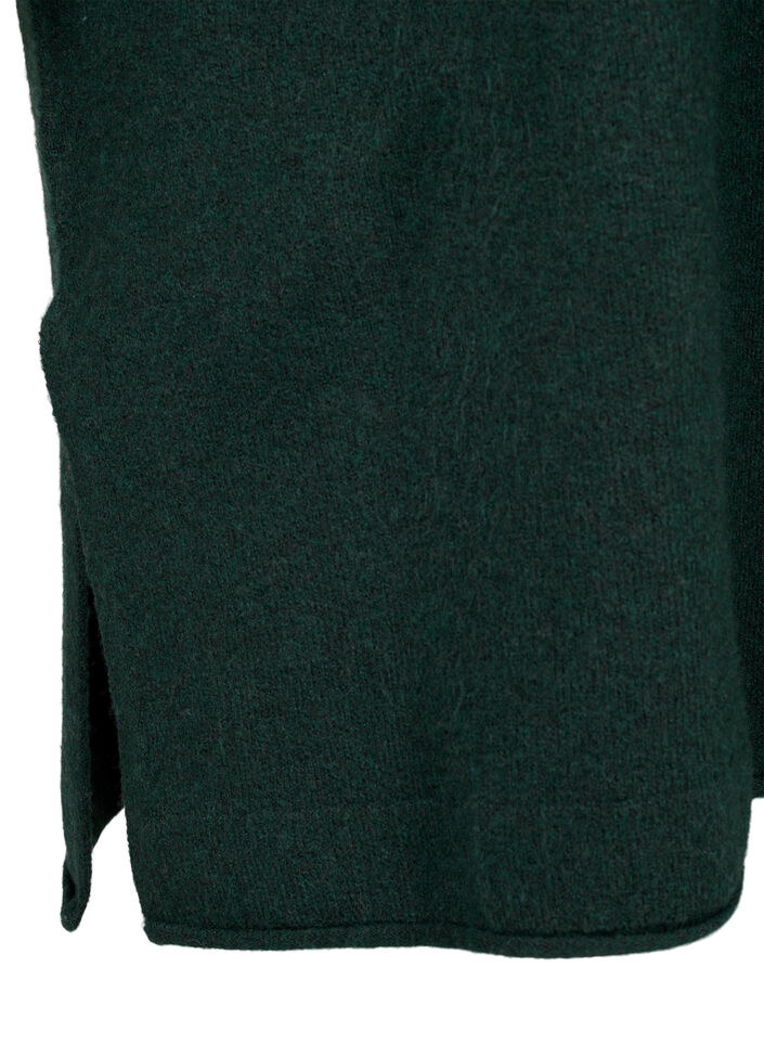 Stickad klänning med rund halsringning och slits, Scarab Mel., Packshot image number 4