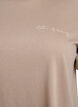 T-shirt i bomull med texttryck och rund halsringning, Brun, Packshot image number 2