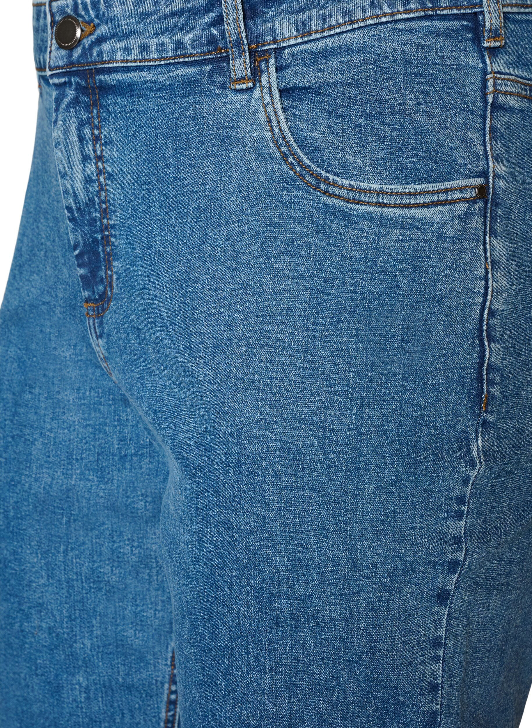 ZizziCroppade Vera-jeans med raka ben, Bl&aring;, Packshot image number 2