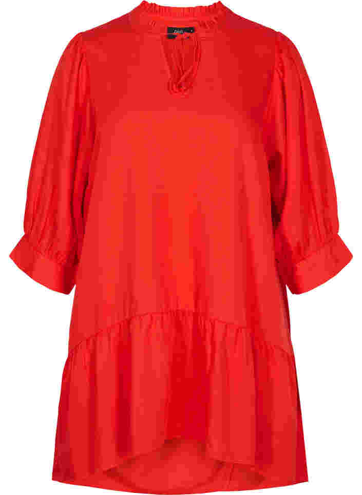 Klänning med 3/4 ärmar, Fiery Red, Packshot image number 0
