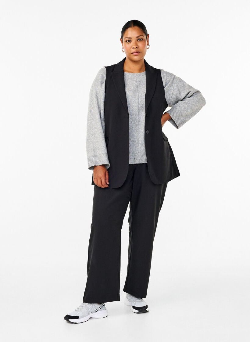 Väst med krage och fickor, Black, Model image number 2