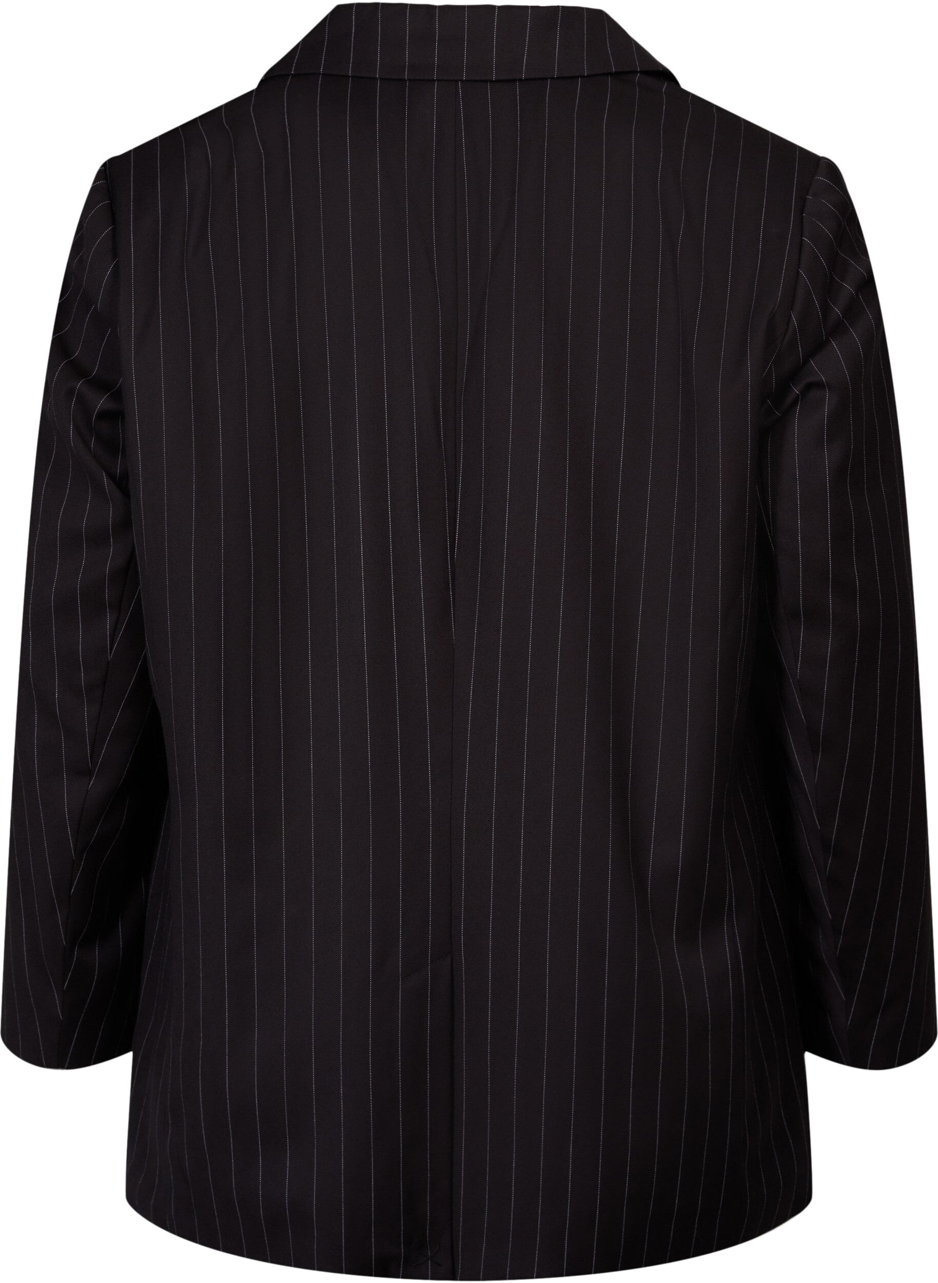 Zizzi Kritstrecksrandig kavaj, Black W. Pinstripe, Packshot image number 1