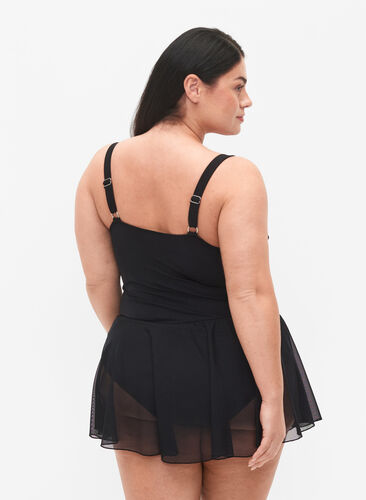 Badklänning med kjol och innershorts, Black, Model image number 1