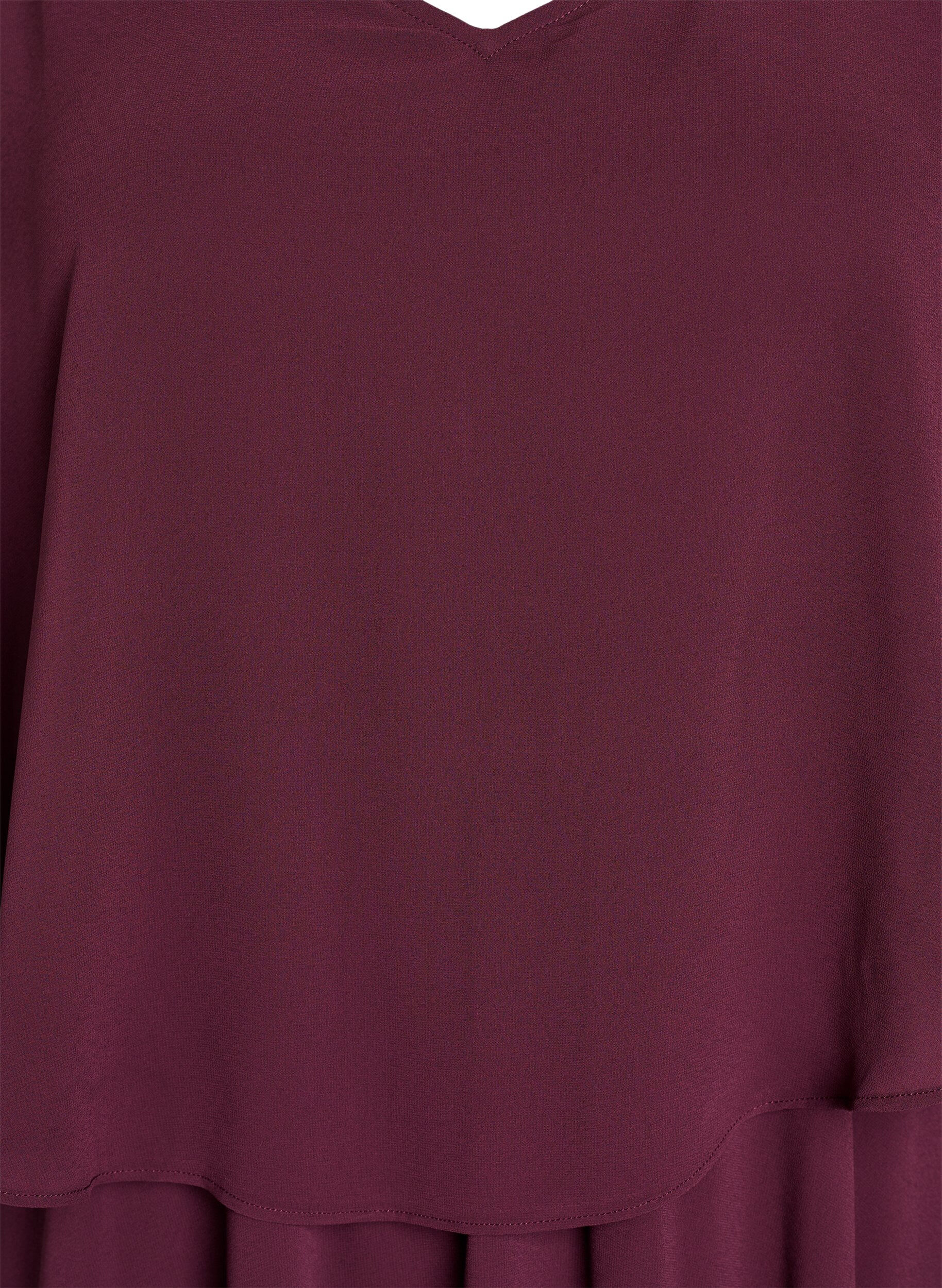 Zizzi Kort&auml;rmad maxikl&auml;nning med a-linjeform, R&ouml;d, Packshot image number 2