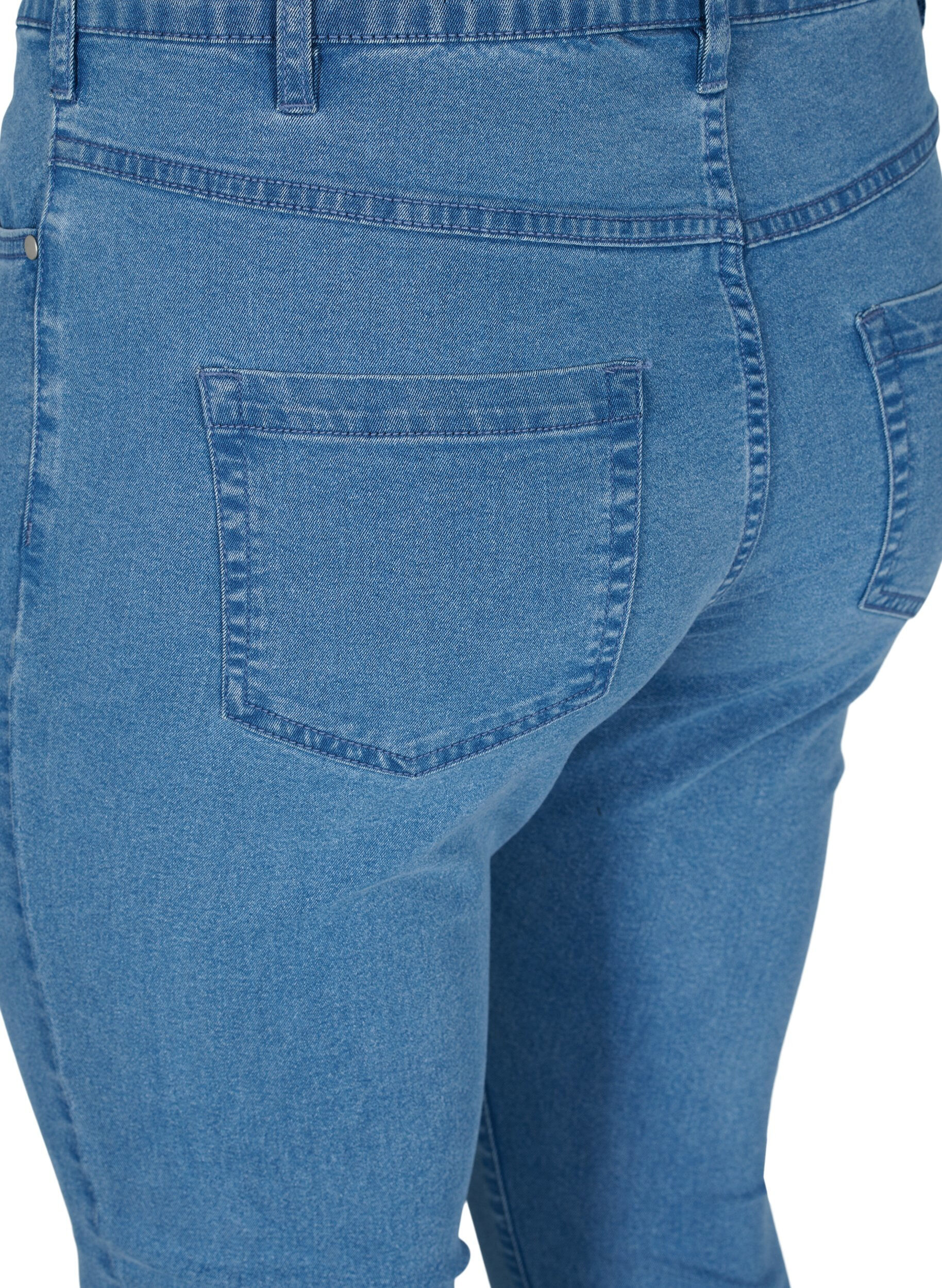 Zizzi Super slim Amy jeans med h&ouml;g midja, Bl&aring;, Packshot image number 3