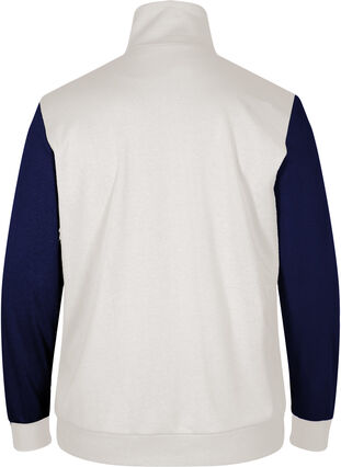 Blockfärgad sweatshirt, Night Sky/Off White, Packshot image number 1