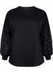 Sweatshirt med pärlor, Black, Packshot image number 0