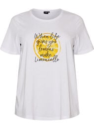 T-shirt med tryck, Vit