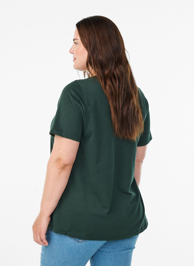 T-shirt med tryck, Gr&ouml;n, Model image number 2