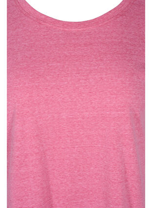 Melerad t-shirt i bomull, Fandango Pink Mél, Packshot image number 2