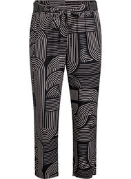 Viskosbyxor med h&ouml;g midja, Svart