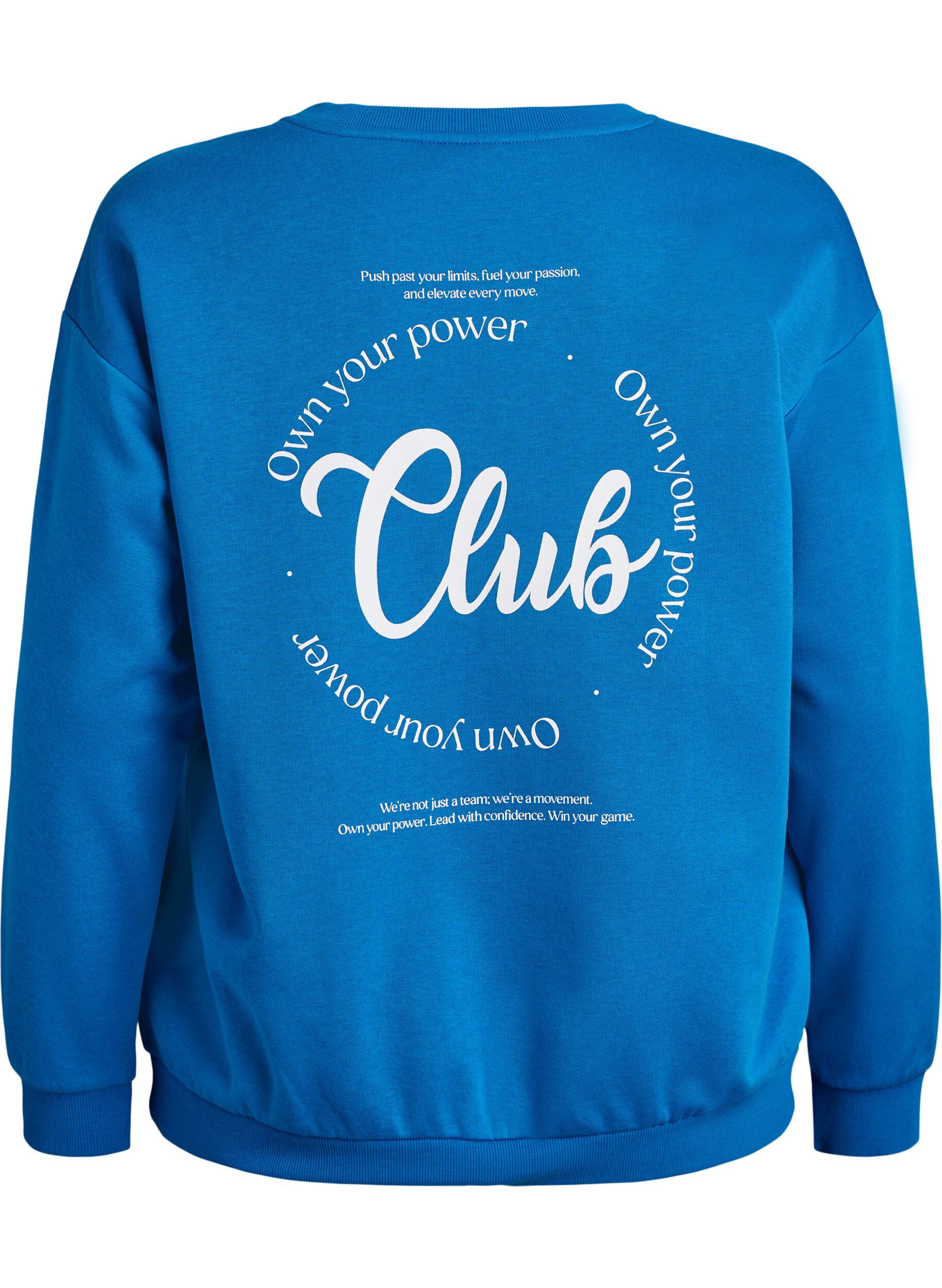 Zizzi Sweatshirt med texttryck, Bl&aring;, Packshot image number 1