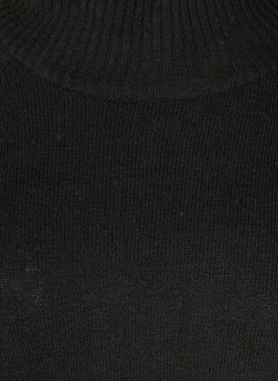 Stickad poncho med knappdetaljer, Black, Packshot image number 2