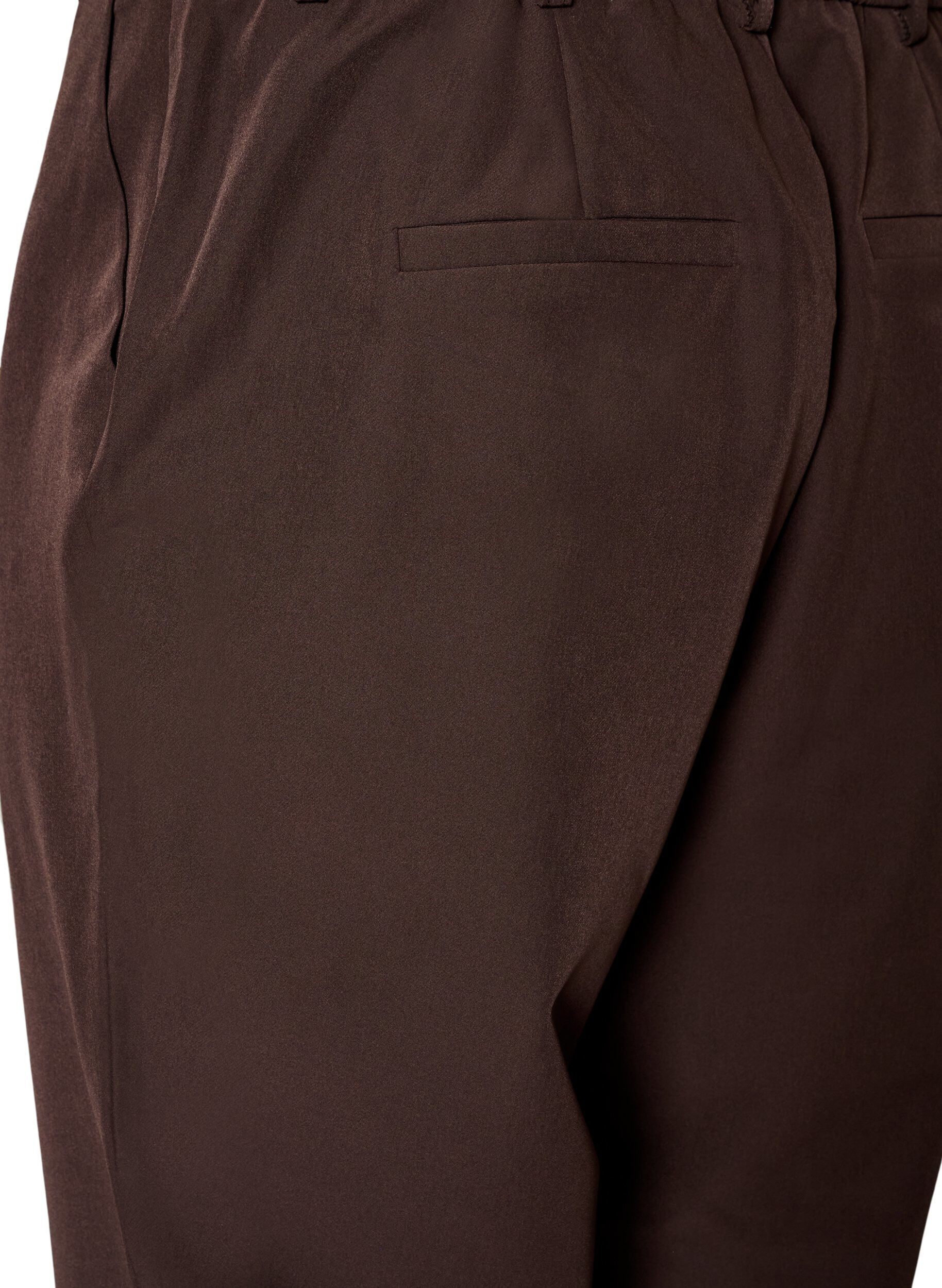 ZizziByxor med fickor och raka ben, Brun, Packshot image number 3