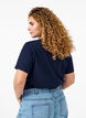 Enkel t-shirt i bomull med rund halsringning, Bl&aring;, Model image number 2