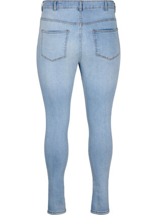 Slim fit-jeans med nötta detaljer, Light Blue, Packshot image number 1