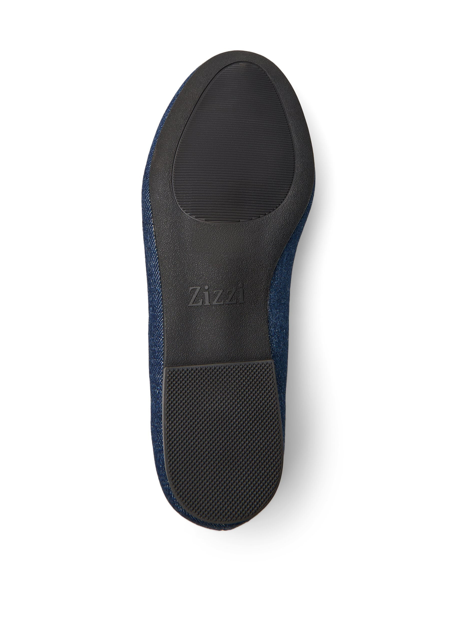 Zizzi Wide fit - Ballerinasko i denim med rosett, Bl&aring;, Packshot image number 4