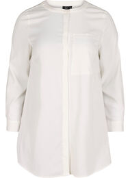 Lång skjorta med bröstficka, Warm Off-white