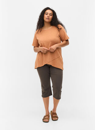 Kortärmad t-shirt i bomull, Pecan Brown, Model image number 2