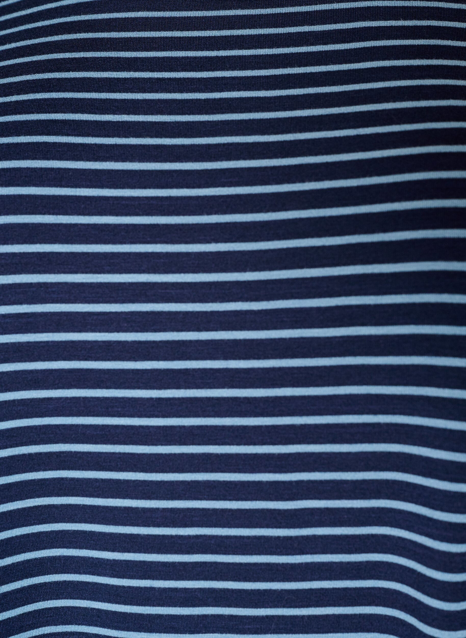 ZizziRandig t-shirt i viskos med rund halsringning, Bl&aring;, Packshot image number 2