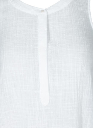 Ärmlös klänning i bomull, White, Packshot image number 2