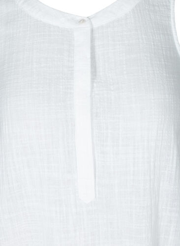 Ärmlös klänning i bomull, White, Packshot image number 2