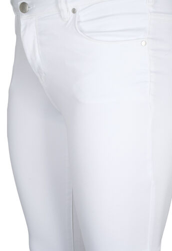 Slim fit Emily jeans med normalhög midja, White, Packshot image number 2