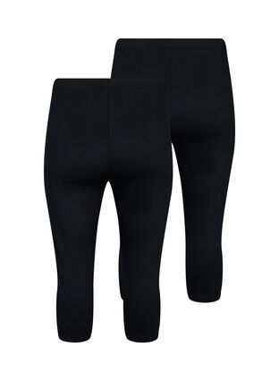 FLASH - 2-pack leggings med 3/4-längd, Black/Black, Packshot image number 1