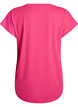Kort&auml;rmad tr&auml;ningstopp med v-hals, Rosa, Packshot image number 1