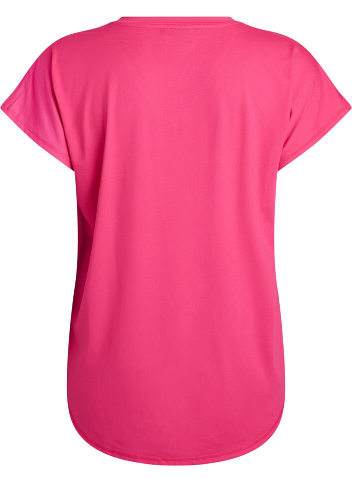 Kort&auml;rmad tr&auml;ningstopp med v-hals, Rosa, Packshot image number 1
