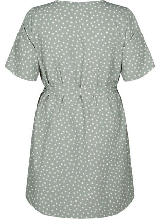 FLASH - Kortärmad klänning med skärp, Iceberg Green Dot, Packshot image number 1