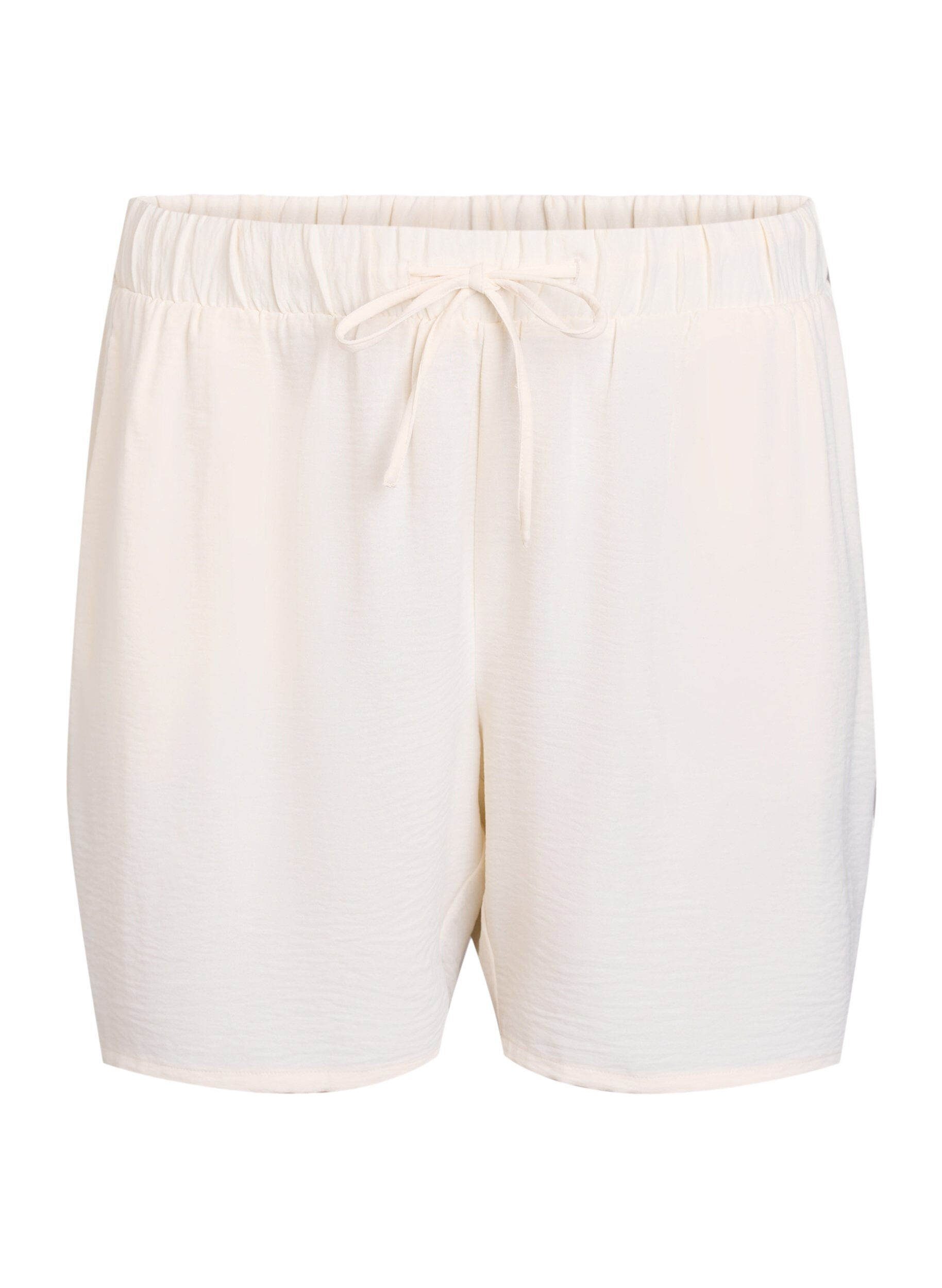 ZizziShorts med fickor och res&aring;r i midjan, Vanilla, Packshot image number 0
