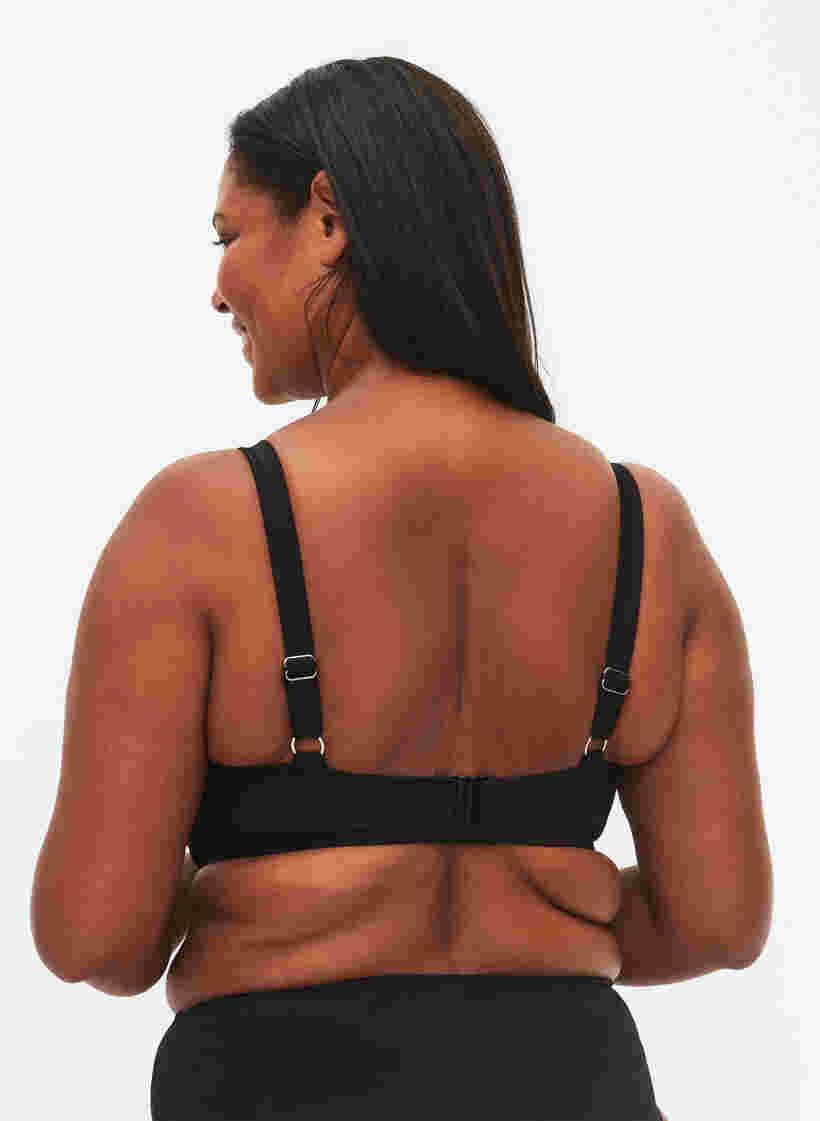 Bikiniöverdel med draperingar, Black, Model image number 2