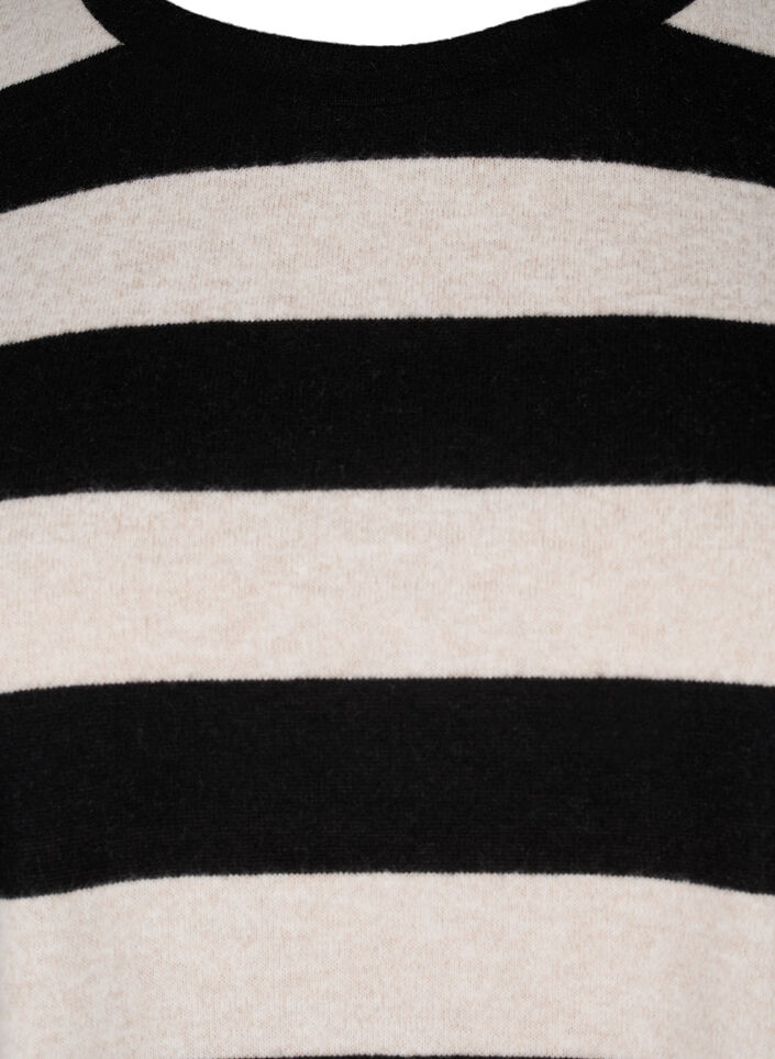 Långärmad blus med ränder, Bl. Beige Mel.Stripe, Packshot image number 2
