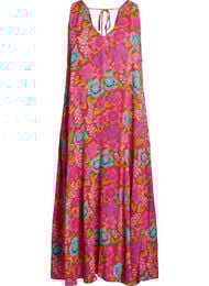 &Auml;rml&ouml;s a-linjeformad maxikl&auml;nning med v-ringning, R&ouml;d