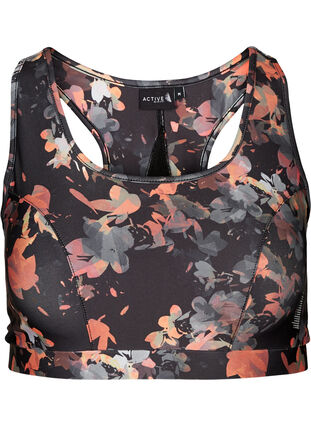 Sport-bh med blommigt mönster och mesh, Autumn Flower Print, Packshot image number 0