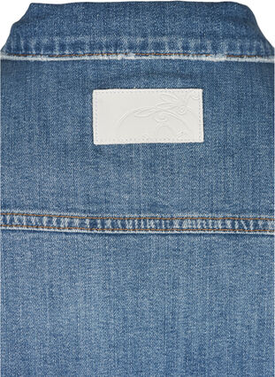 Jeansjacka med slitna detaljer, Light blue denim, Packshot image number 3