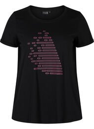  T-shirt till träning med print, Black Diva Pink