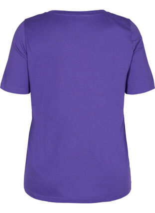 T-shirt i ekologisk bomull med v-ringning, Ultra Violet, Packshot image number 1
