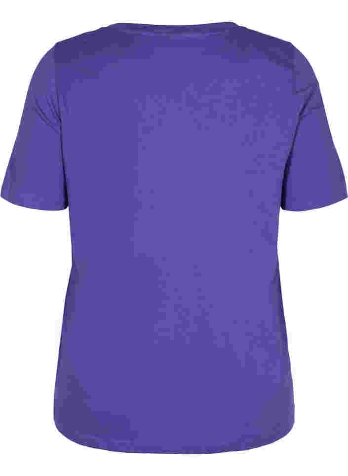 T-shirt i ekologisk bomull med v-ringning, Ultra Violet, Packshot image number 1