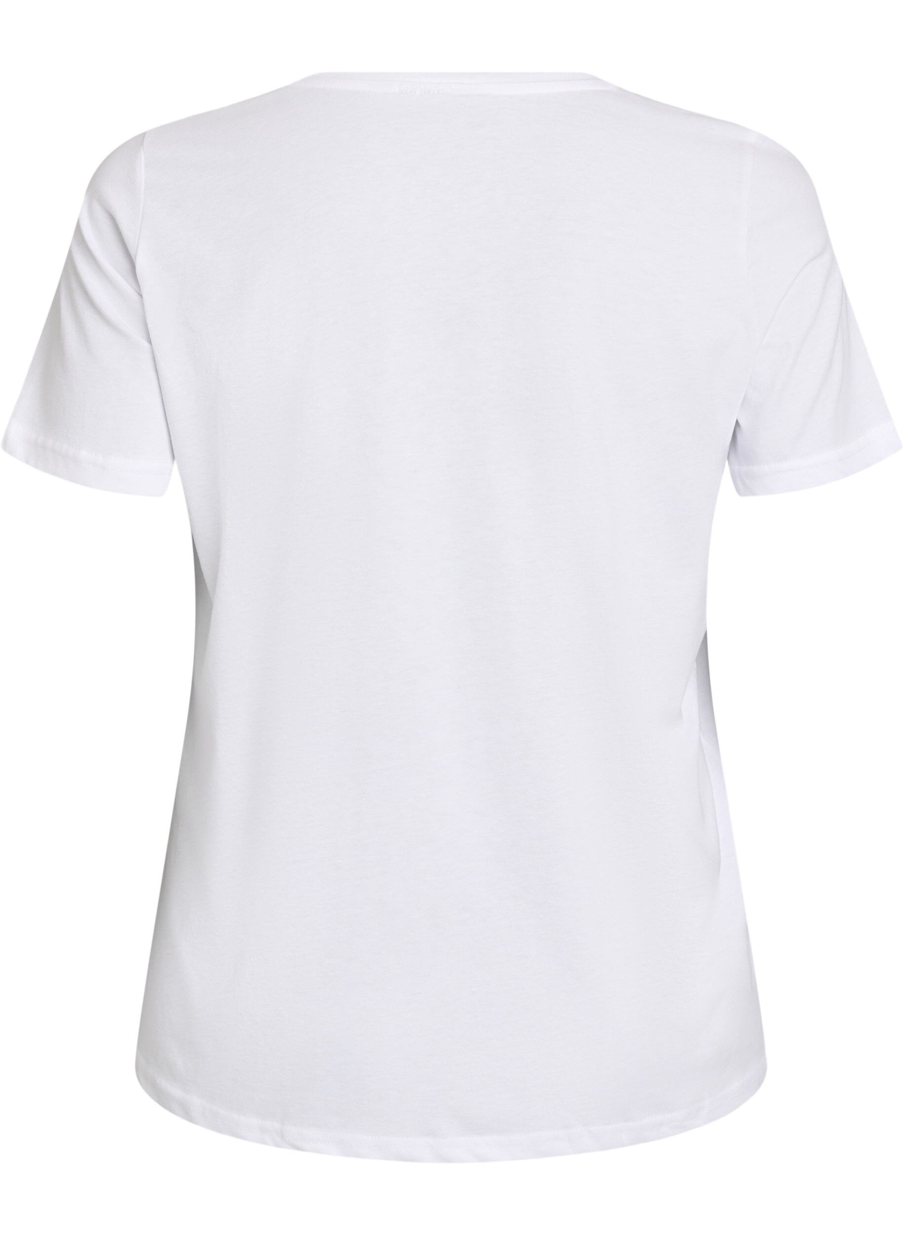 ZizziT-shirt med tryck, Vit, Packshot image number 1