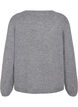 Löst sittande stickad blus med rund hals, Medium Grey Melange, Packshot image number 1