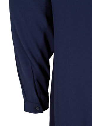 Långärmad tunika med spetsdetaljer, Navy Blazer, Packshot image number 3