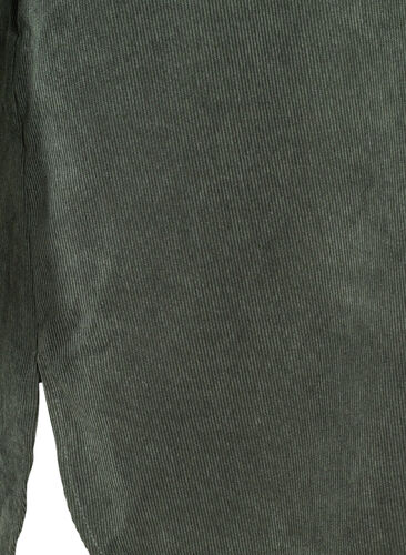 Sammetsklänning med 3/4 ärmar och knappar, Deep Forest, Packshot image number 3