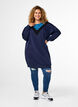 Lång sweatshirt med färgblock, Navy B. Color Block, Model image number 2