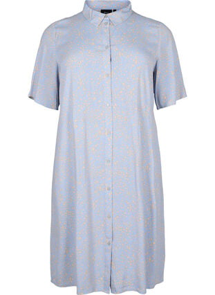 Skjortklänning i viskos med tryck, Small Dot AOP, Packshot image number 0
