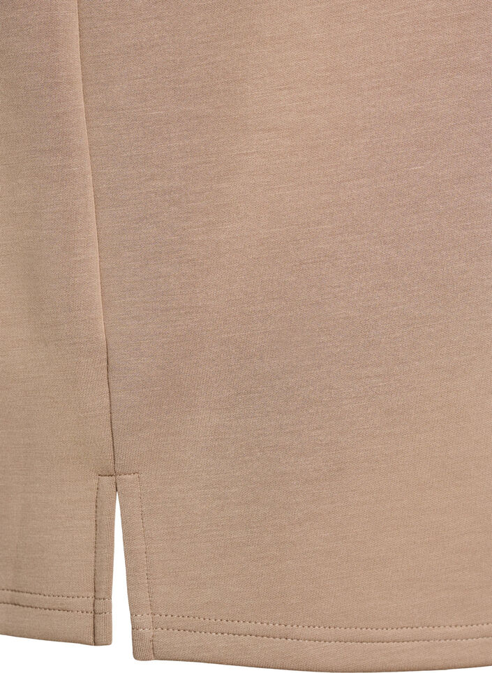 L&ouml;s t-shirt med halvl&aring;nga &auml;rmar, Beige, Packshot image number 3