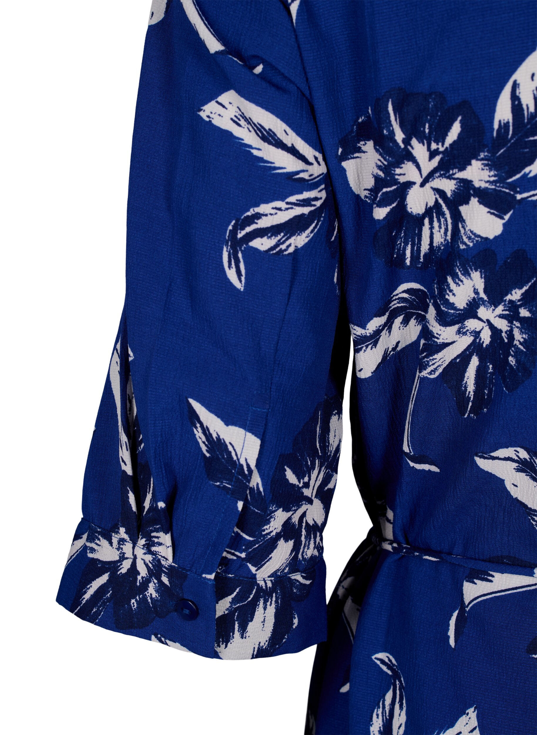Zizzi FLASH &ndash; Skjortkl&auml;nning med blommigt tryck, Navy Blazer Flower, Packshot image number 3