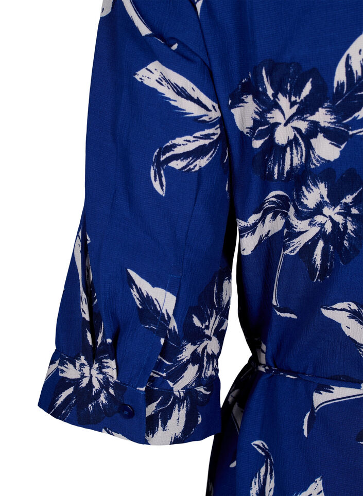 FLASH &ndash; Skjortkl&auml;nning med blommigt tryck, Navy Blazer Flower, Packshot image number 3